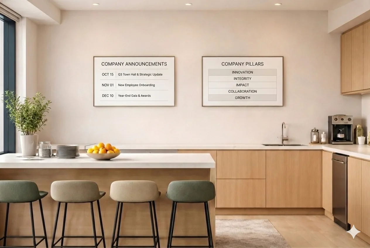 A PRTL frame on a home-office wall above the desk.